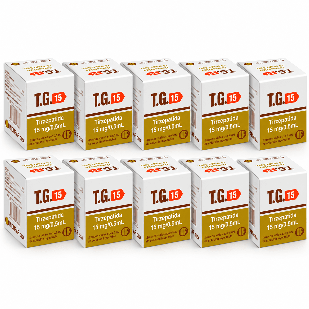 Combo Revenda — 10 Caixas TG 15mg (4 Ampolas)